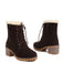 Retro Fleece Solid Color Chunky Heel Boots — vintage elegance for the modern woman
