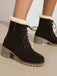 Retro Fleece Solid Color Chunky Heel Boots: timeless style reimagined