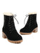 Retro Fleece Solid Color Chunky Heel Boots: timeless style reimagined