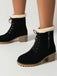Retro Fleece Solid Color Chunky Heel Boots — vintage elegance for the modern woman