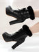 Retro Furry Bowknot Chunky Heel Snow Boots — vintage elegance for the modern woman