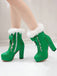 Retro Furry Bowknot Chunky Heel Snow Boots: timeless style reimagined