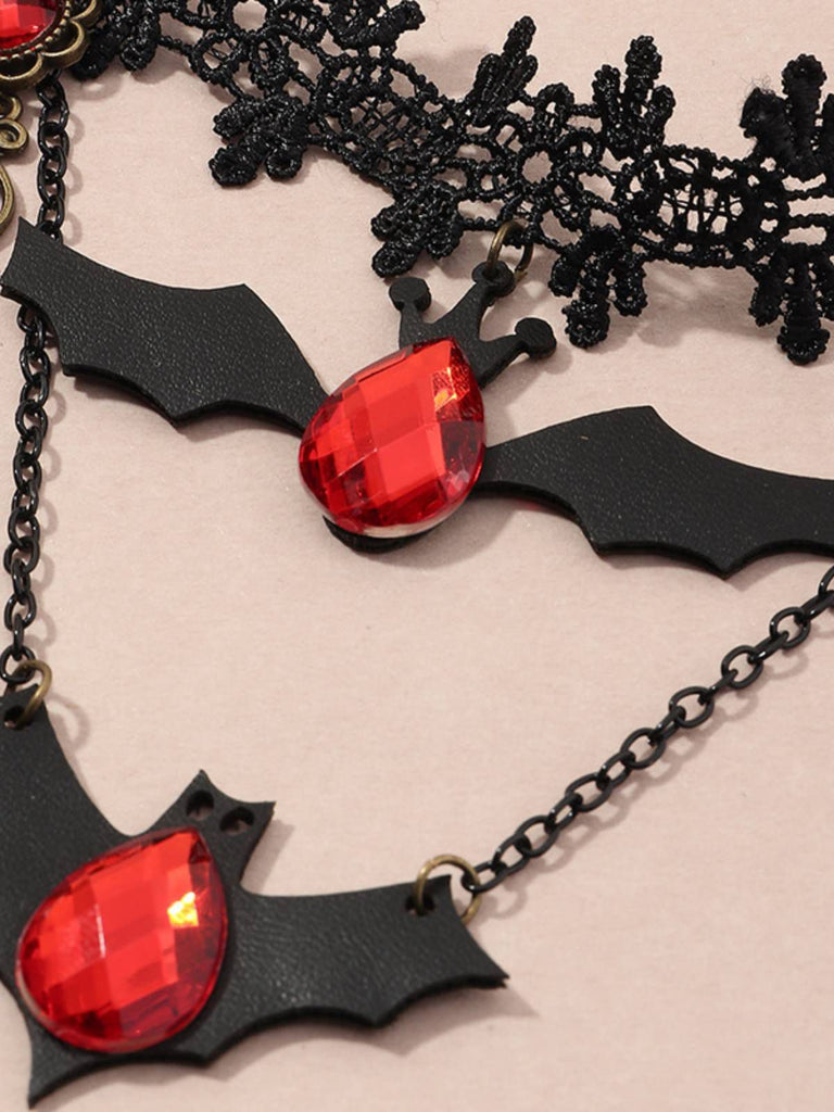 Retro Halloween Lace Bat Necklace, vintage fashion, retro style - perfect for women who love vintage and retro fashion