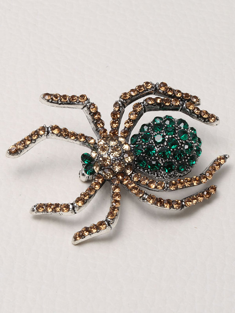 Retro Halloween Spider Rhinestone Brooch — vintage elegance for the modern woman