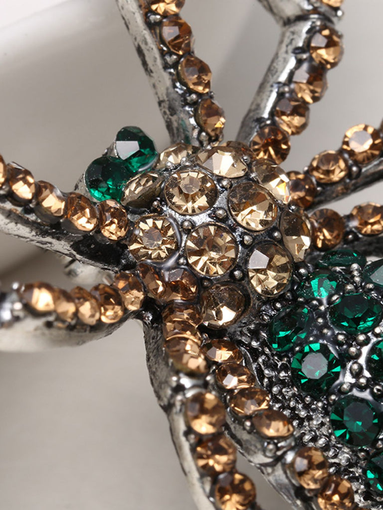 Retro Halloween Spider Rhinestone Brooch: timeless style reimagined