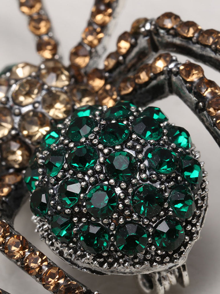 Retro Halloween Spider Rhinestone Brooch — vintage elegance for the modern woman