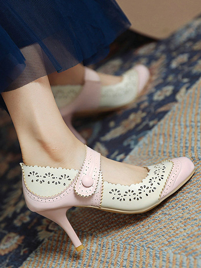 Retro Hollow Out Ankle Strap High Heels Shoes: timeless style reimagined