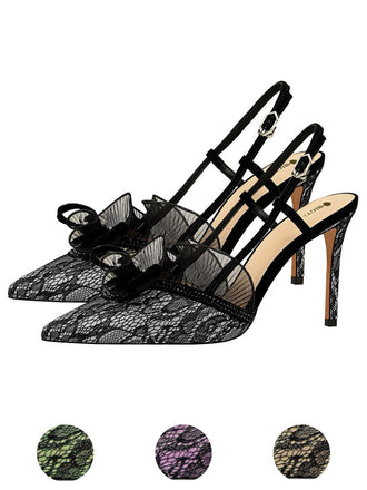 Retro Lace Décor Sling Back Shoes: timeless style reimagined