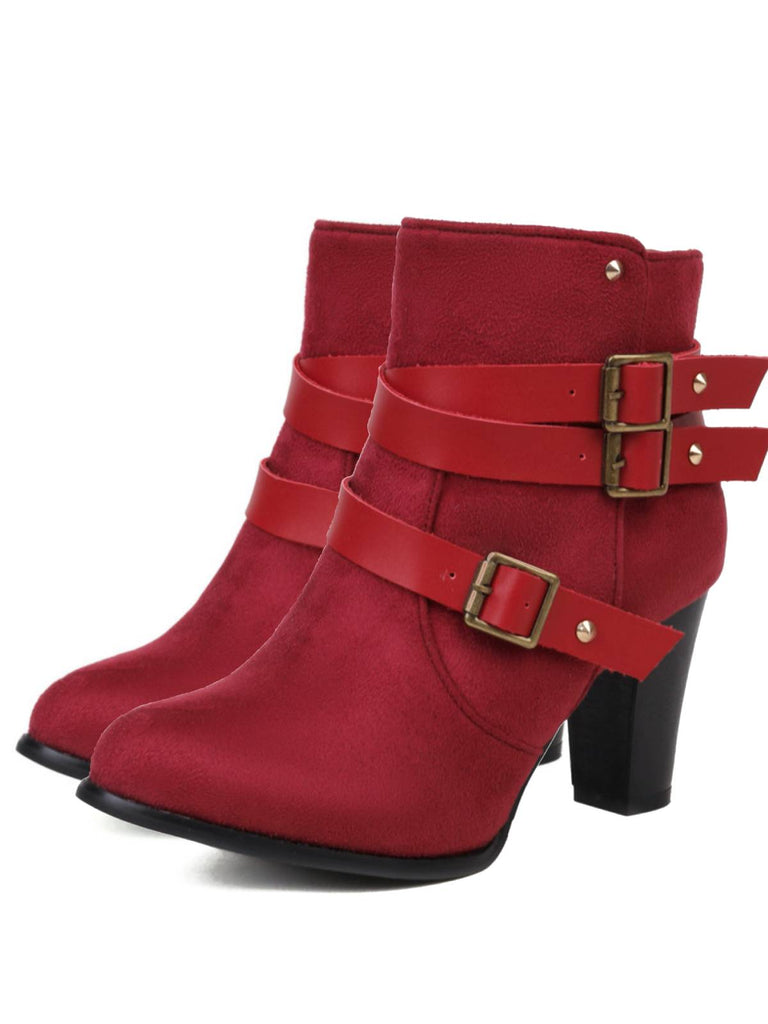 Retro Leather Belt Suede High Heel Shoes: timeless style reimagined