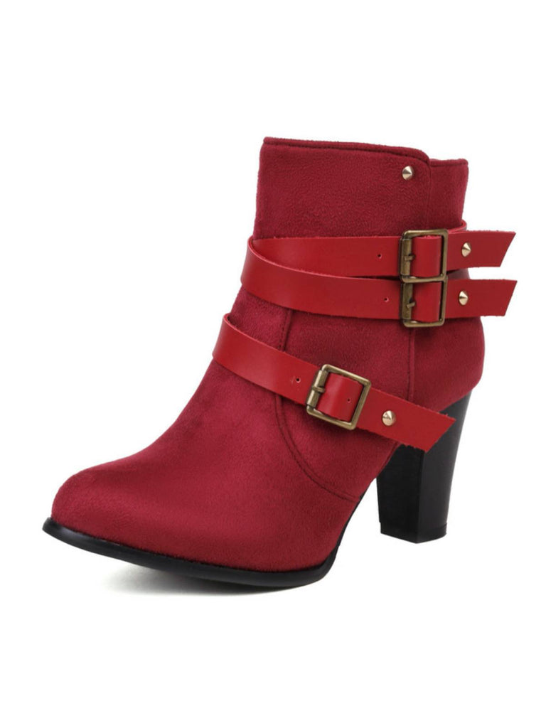 Retro Leather Belt Suede High Heel Shoes — vintage elegance for the modern woman