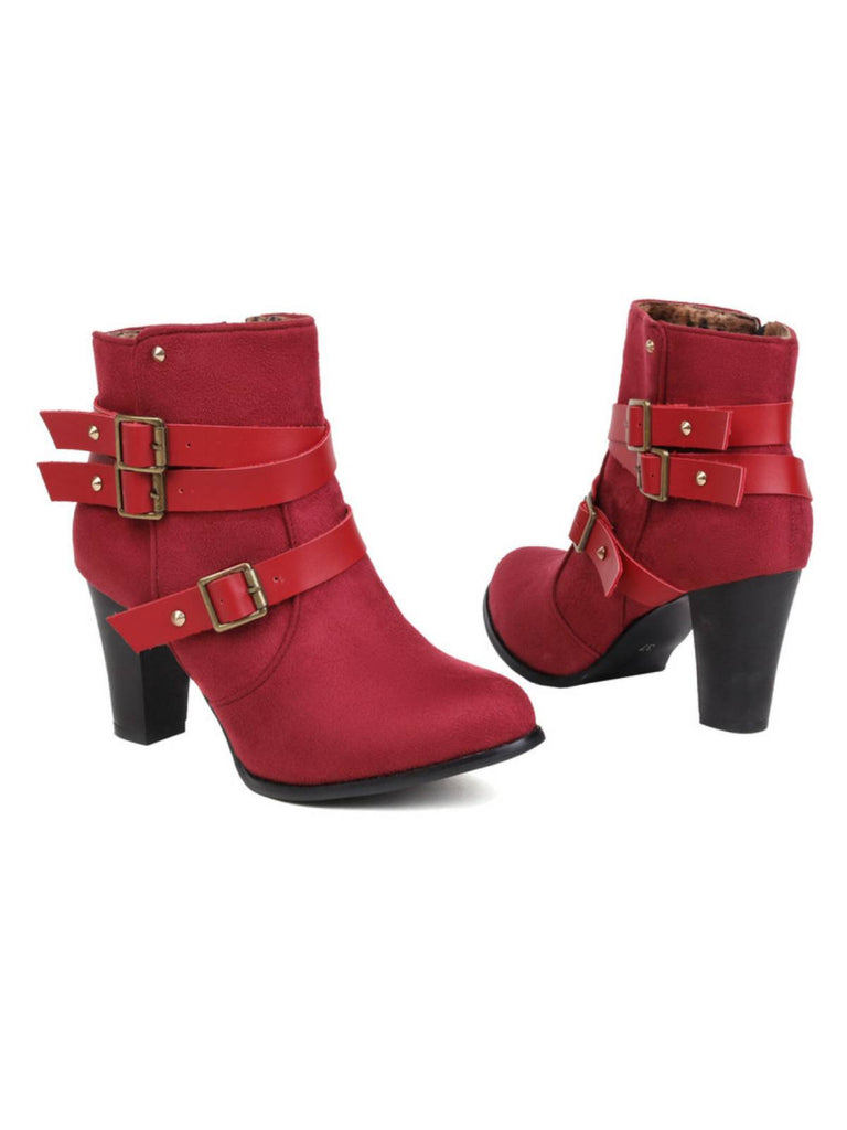 Retro Leather Belt Suede High Heel Shoes — vintage elegance for the modern woman