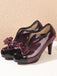 Retro Patchwork Ankle French Heel Shoes — vintage elegance for the modern woman