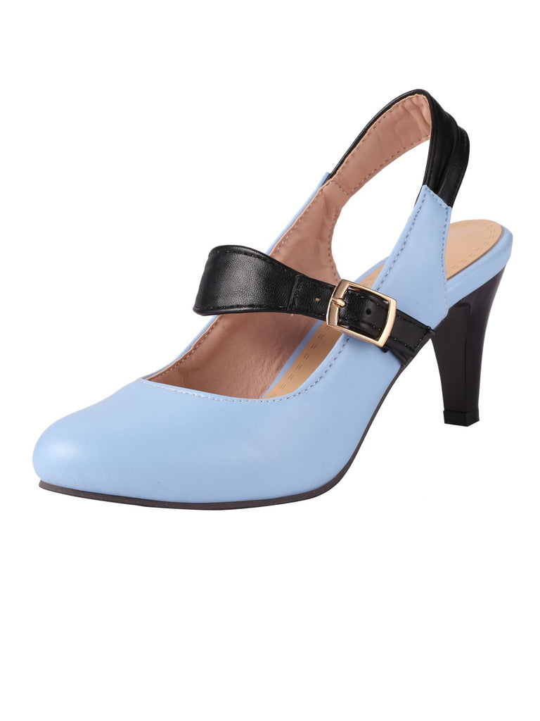 Retro Patchwork Slingback Shoes, classic vintage style elegant retro fashion - Image 3