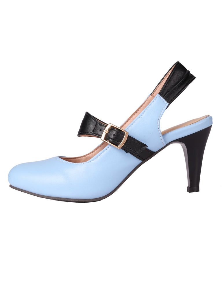 Retro Patchwork Slingback Shoes, classic vintage style elegant retro fashion - Image 4
