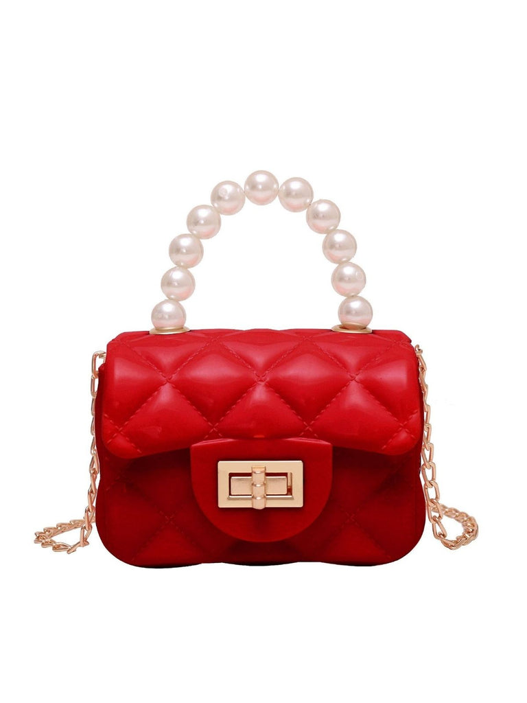 Retro Pearl Argyle Chain Strap Mini Handbag — vintage elegance for the modern woman