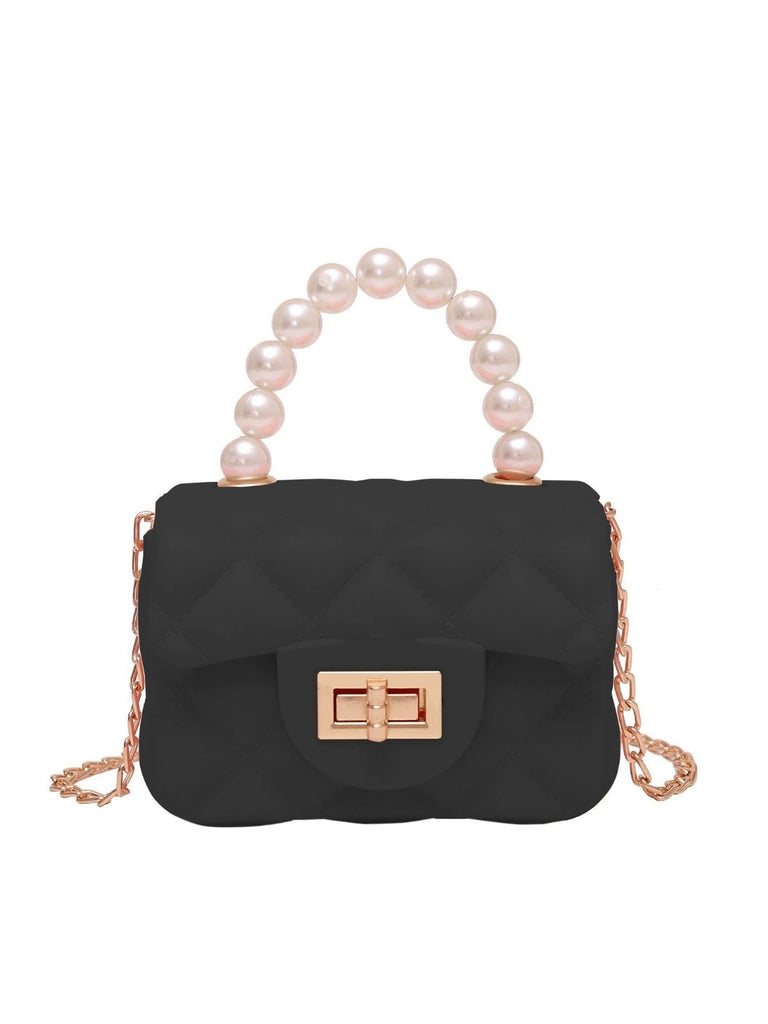 Retro Pearl Argyle Chain Strap Mini Handbag — vintage elegance for the modern woman