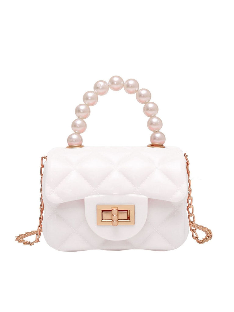 Retro Pearl Argyle Chain Strap Mini Handbag — vintage elegance for the modern woman