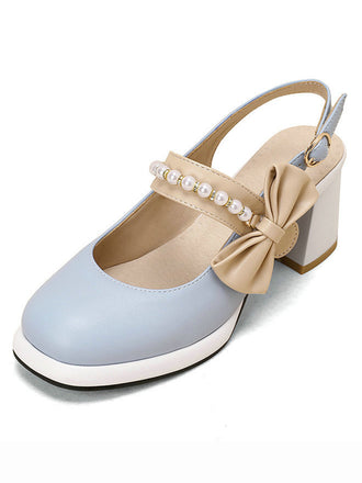 Retro Pearl Décor Sling Back Shoes: timeless style reimagined