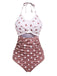 Retro Polka Dots Patchwork One-piece Swimsuit: timeless style reimagined