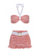 Retro Red 1940s Plaid Halter Bikini Set - vintage fashion, retro style, elegant red