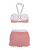 Retro Red 1940s Plaid Halter Bikini Set - vintage fashion, retro style, elegant red