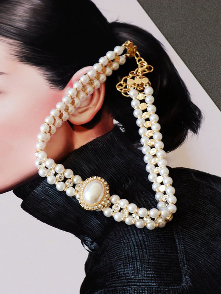 Retro Rhinestone Pearl Necklace: timeless style reimagined