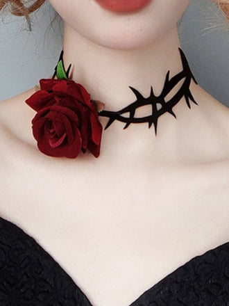 Retro Rose Flannel Flower Velvet-Necklace, vintage fashion, retro style - perfect for women who love vintage and retro fashion