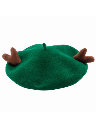 Retro Solid Antlers Wool Berets: timeless style reimagined