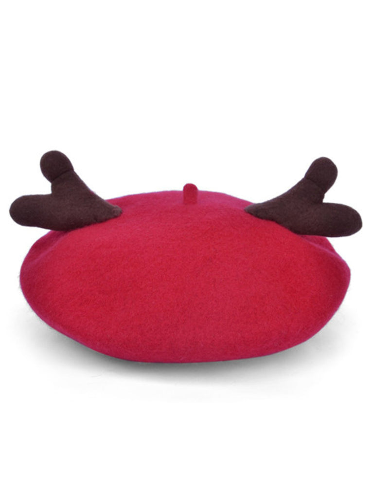 Retro Solid Antlers Wool Berets: timeless style reimagined