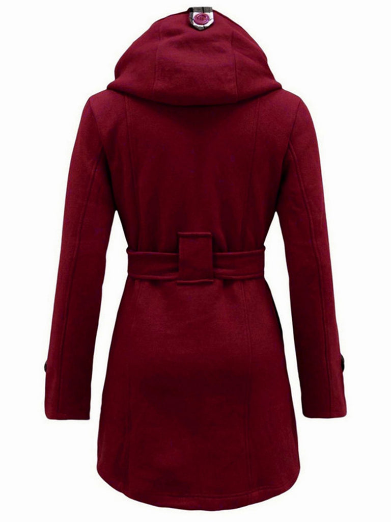 Retro Solid Belt Double-breasted Coat: timeless style reimagined