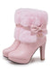 Retro Solid Furry Chunky Heel Short Boots: timeless style reimagined
