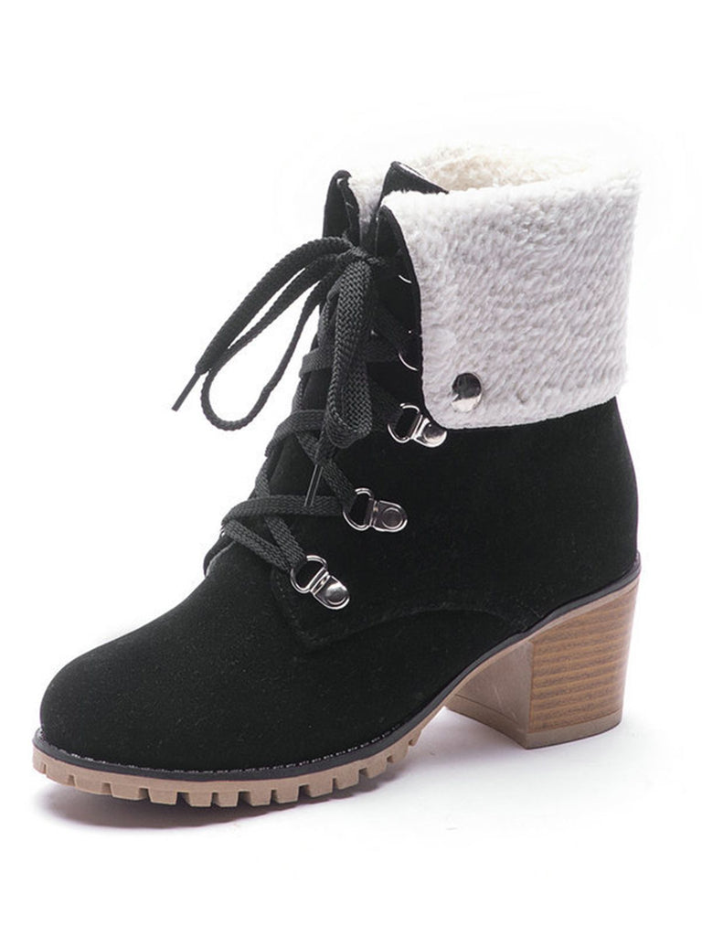 Retro Solid Lace-up Martin Boots — vintage elegance for the modern woman