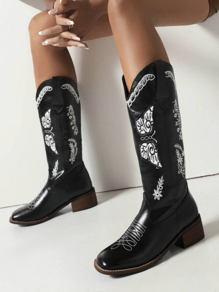 Retro Solid Leather Long Heel Boots, vintage fashion, retro style - perfect for women who love vintage and retro fashion
