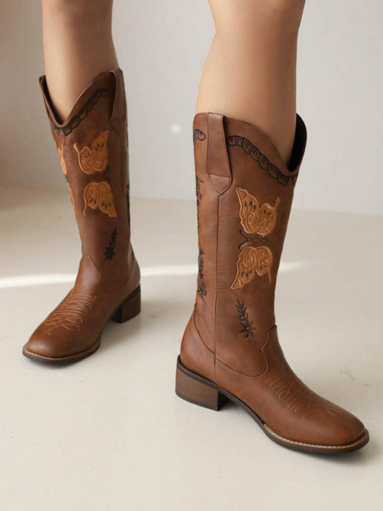 Retro Solid Leather Long Heel Boots, vintage fashion, retro style - perfect for women who love vintage and retro fashion