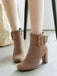 Retro Solid Thick Heel Short Boots: timeless style reimagined