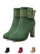 Retro Solid Thick Heel Short Boots: timeless style reimagined