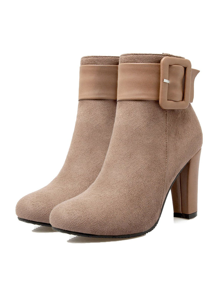 Retro Solid Thick Heel Short Boots: timeless style reimagined