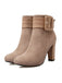 Retro Solid Thick Heel Short Boots: timeless style reimagined