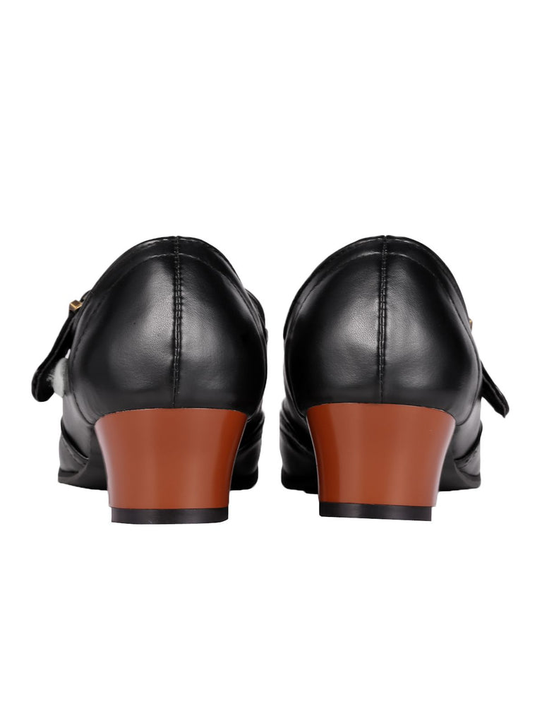 Retro T-Strap Chunky Heels Shoes, classic vintage style elegant retro fashion - Image 2