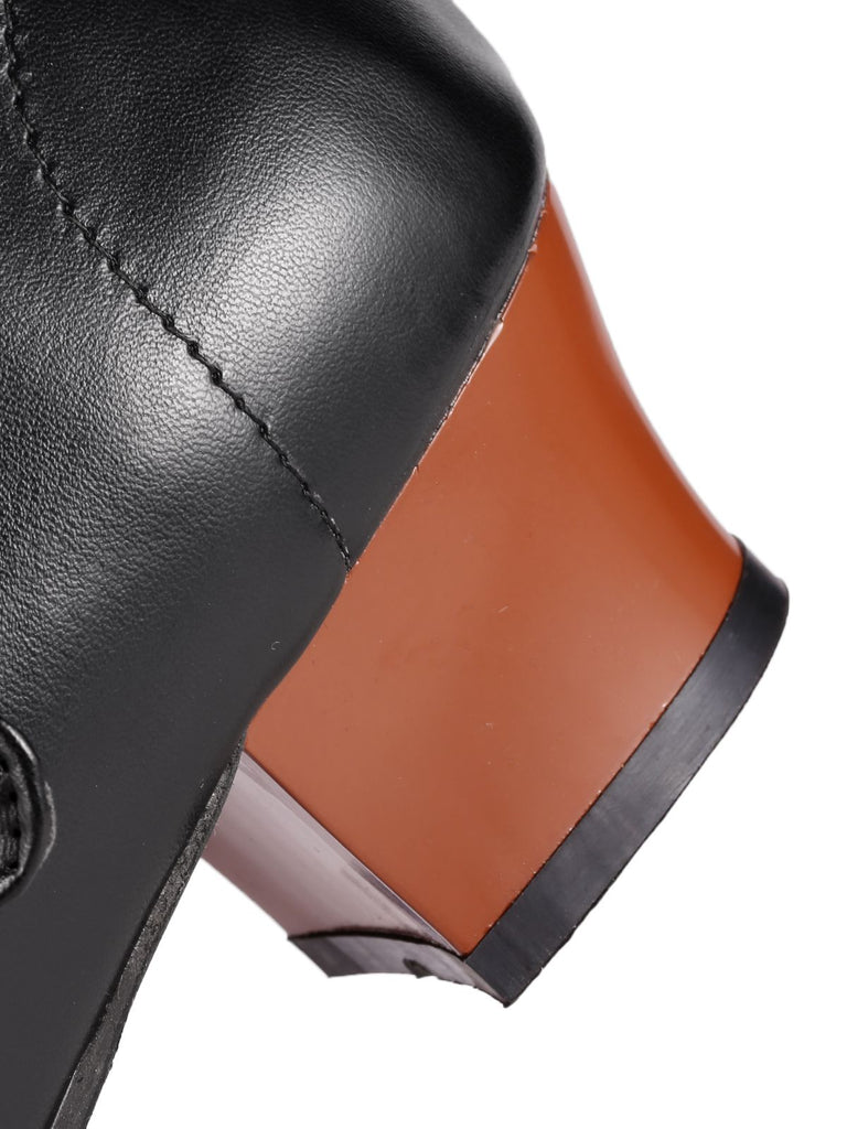 Retro T-Strap Chunky Heels Shoes, classic vintage style elegant retro fashion - Image 6