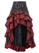 Red Ruffle Patchwork Irregular Skirt, vintage skirt, retro style - perfect for women who love vintage and retro fashion