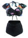 Ruffle Sleeve Floral Lace Up Bikini, classic vintage style summer beach collection - Image 1