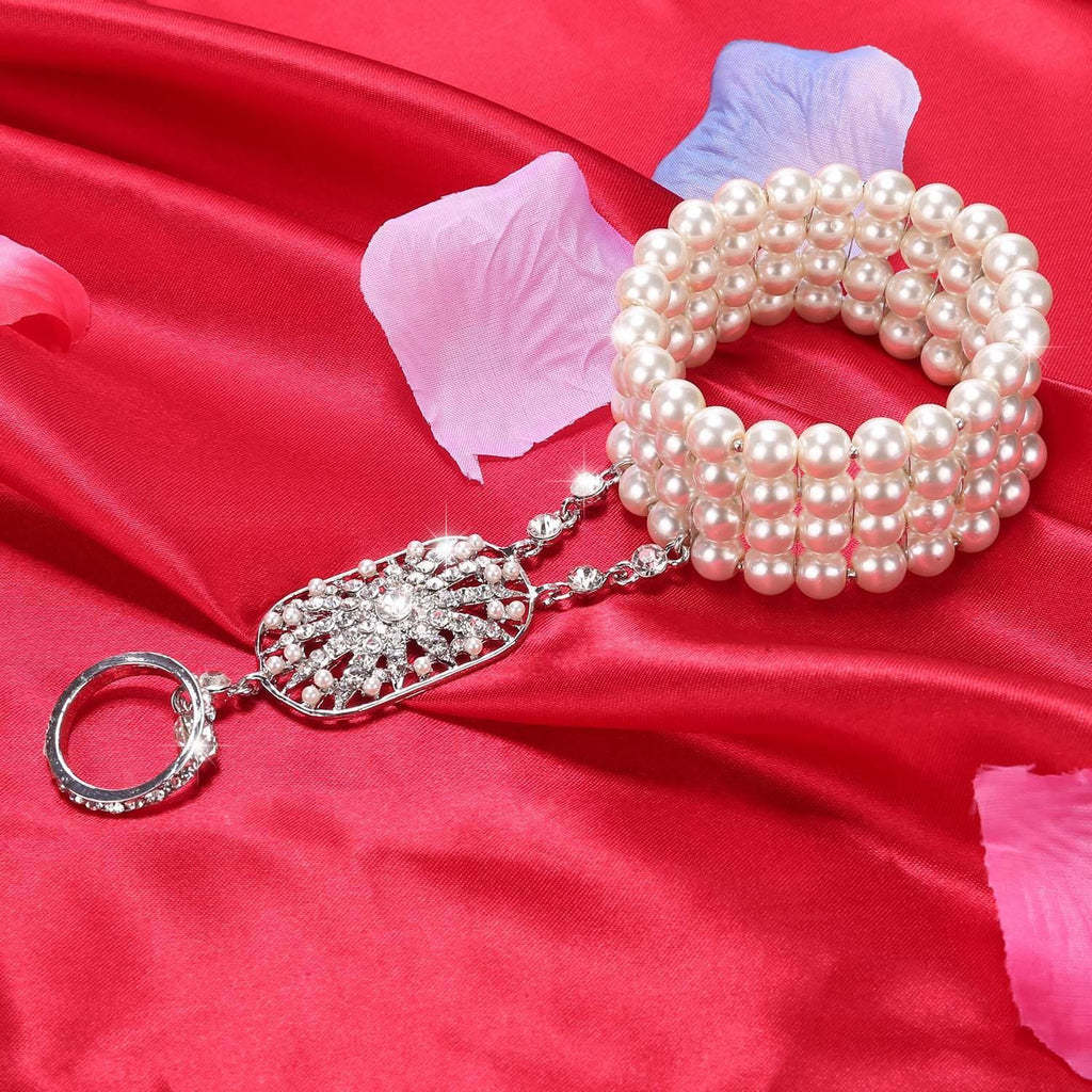 Silver 1920s Pearl Flapper Bracelet — 1920s intimates that whisper secrets only she knows