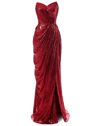 Strapless Sequin Bridesmaid Dress, classic vintage style elegant retro fashion - Image 5