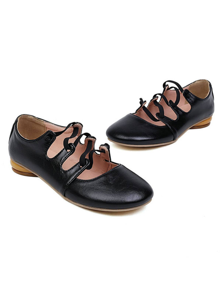 Three-breasted Flat Vintage Shoes: timeless style reimagined