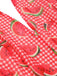 Watermelon Red 1950s Halter Patchwork Romper — vintage elegance for the modern woman