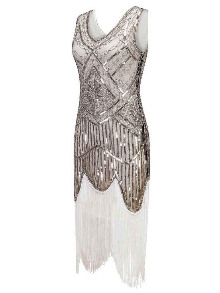 White 1920s Fringed Flapper Dress: timeless style reimagined