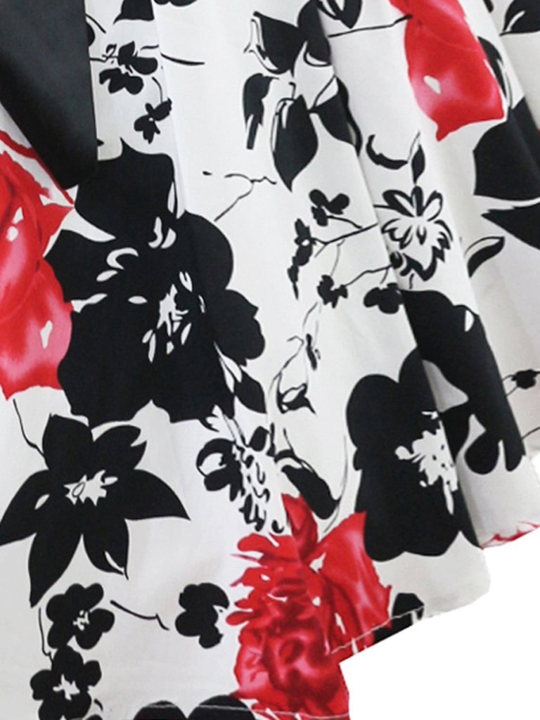 White 1950s Floral Halter Swing Dress — the kind of 1950s dress that makes strangers smile