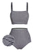 White&Black 1940s Plaid Suspenders Swimsuit: timeless style reimagined