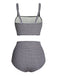 White&Black 1940s Plaid Suspenders Swimsuit — vintage elegance for the modern woman